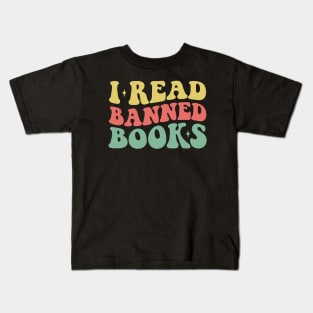 Vintage I Read Banned Books Geek Readers Kids T-Shirt